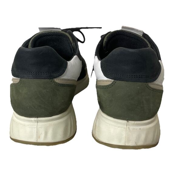 Ecco Men\'s St.1 Lite Athleisure Leather Sneakers, Black/Green/White Comfort Sz 9 main image 8